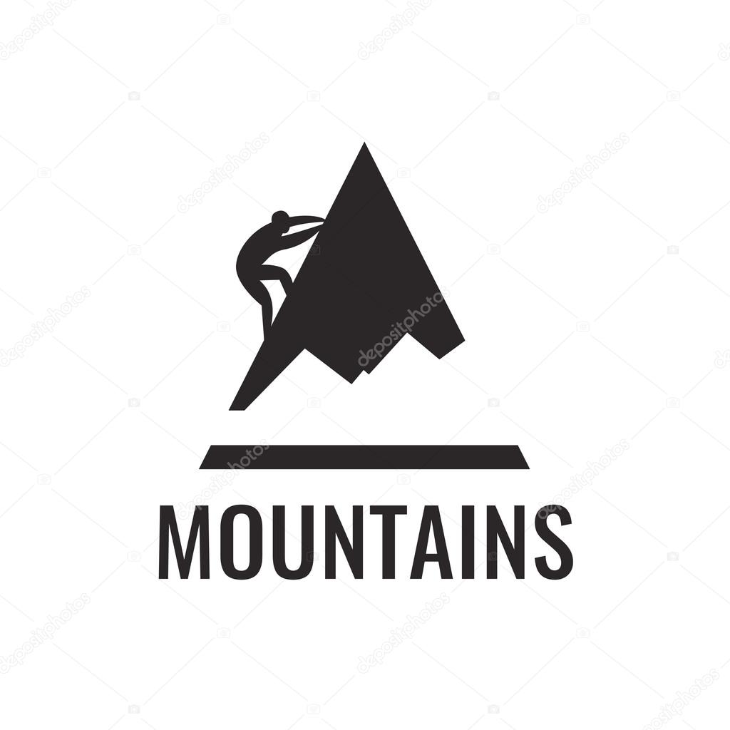 Mountain climber. Vector icon isolated on white background.