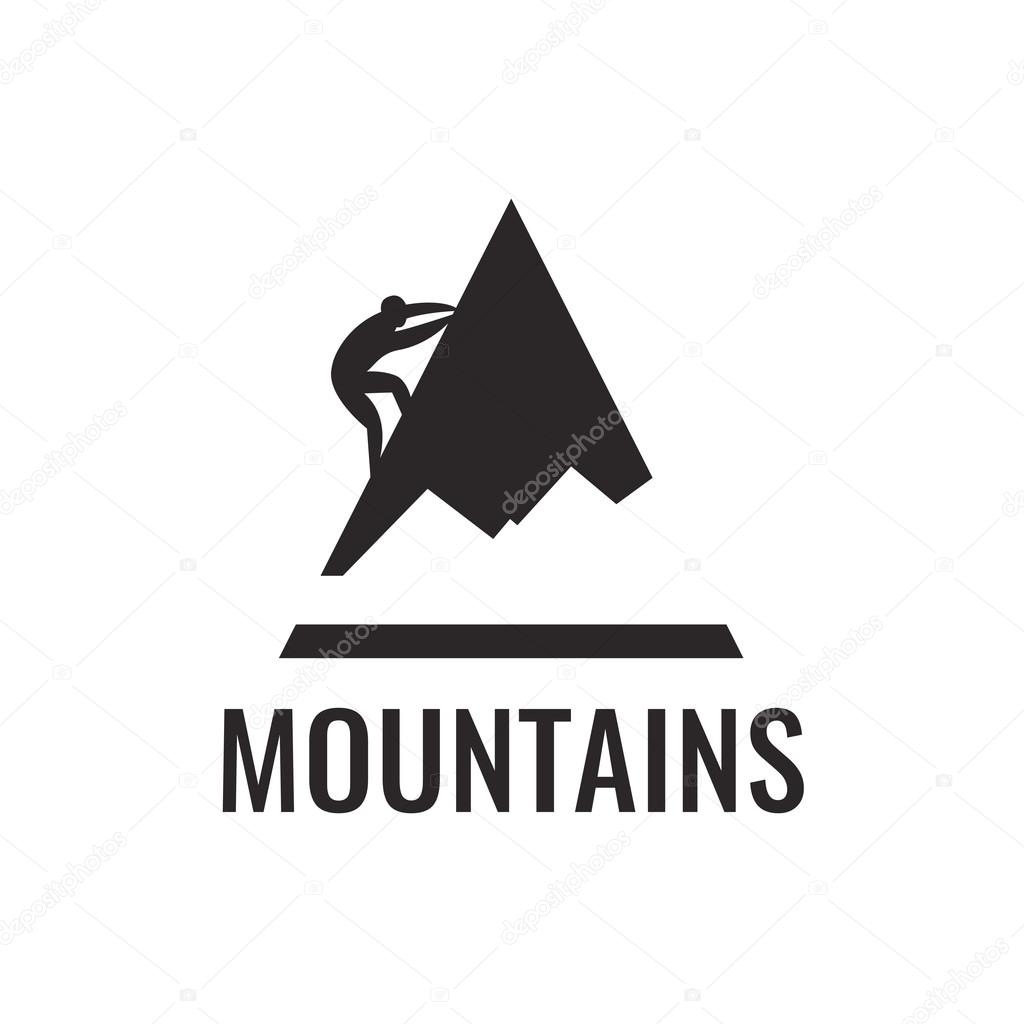 Mountain climber. Vector icon.