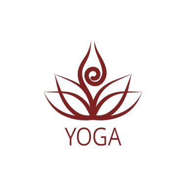 Soyut lotus simge şeklinde stilize insan yoga.