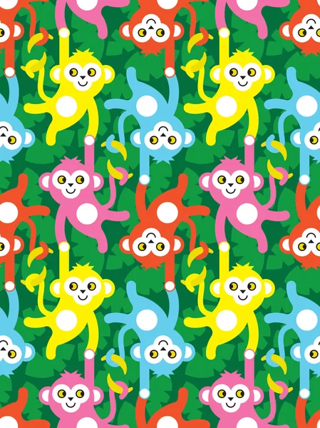 Monkeys seamless pattern. — Stock Vector