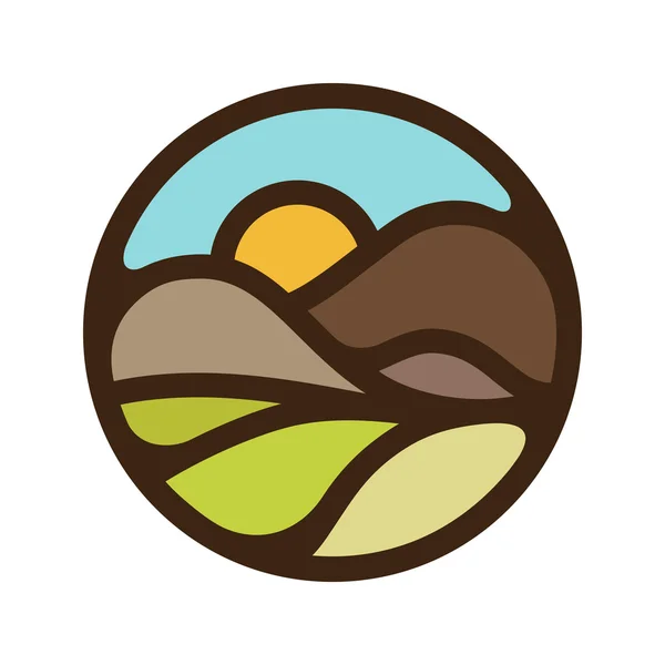 Icono del paisaje. Ilustración vectorial . — Vector de stock