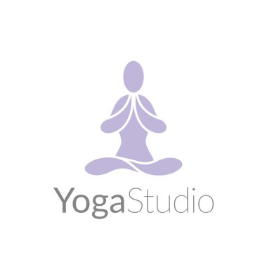 Stilize insan yoga şekli. Vektör simgesi.