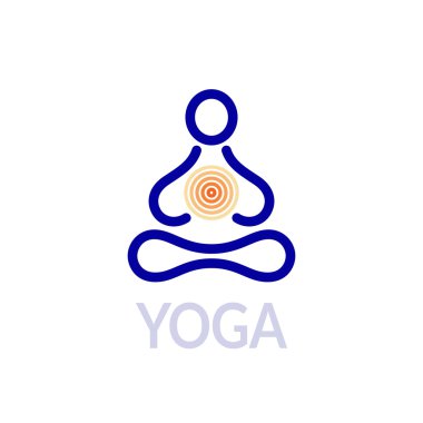 Stilize insan yoga lotus poz. Vektör simgesi.