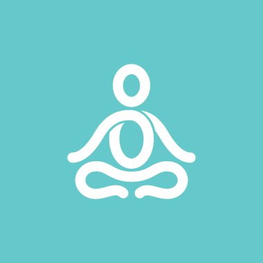 Yoga lotus poz, stilize vektör simgesi.