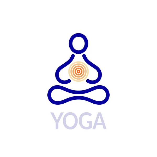 Stiliserade mänskliga lotus yogaställning. Vektor icon. — Stock vektor
