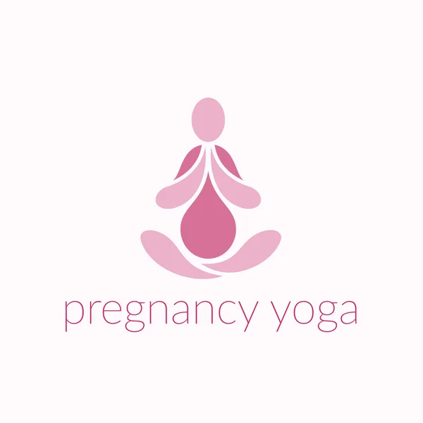 Símbolo de yoga para mujeres embarazadas. Ilustración vectorial . — Vector de stock