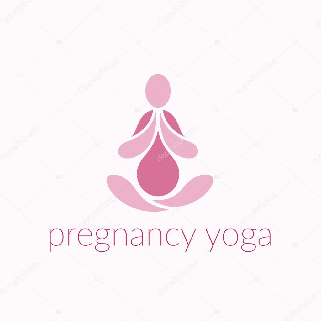 Yoga for pregnant women symbol. Vector illustration.