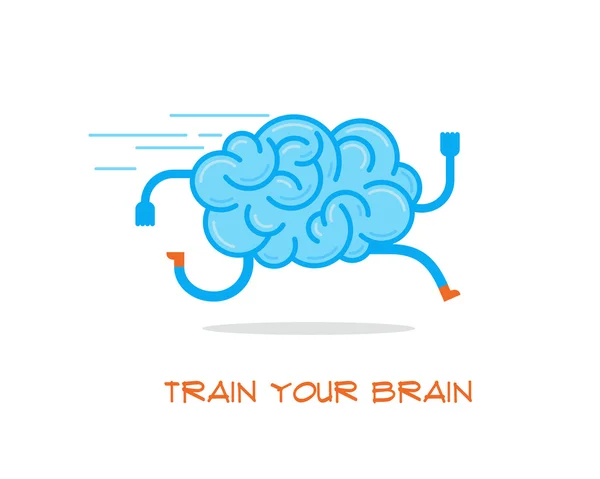 Entrena tu cerebro. Concepto creativo . — Vector de stock