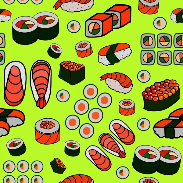 Bezszwowe japońskie jedzenie wzór — Wektor stockowy