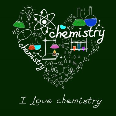 Chemystry okul kare kağıt üzerinde doodles