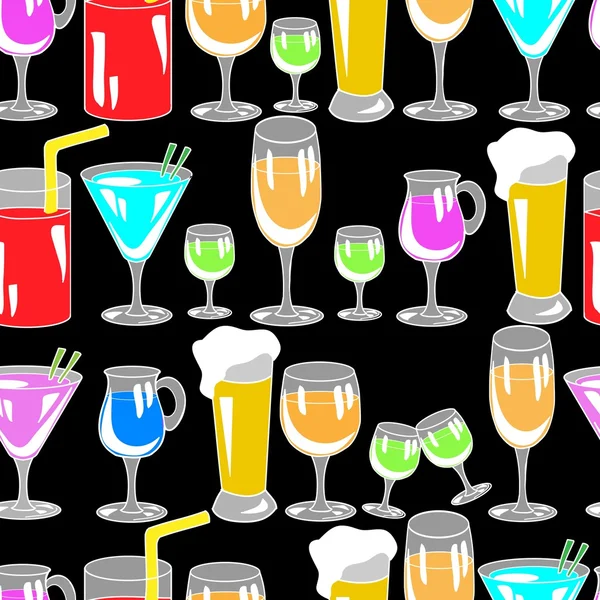 Seamless mönster med cocktail glas — Stock vektor