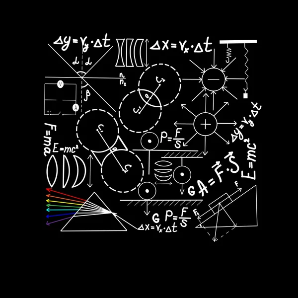 Seringues de physique sur papier quadrillé de l'école — Image vectorielle