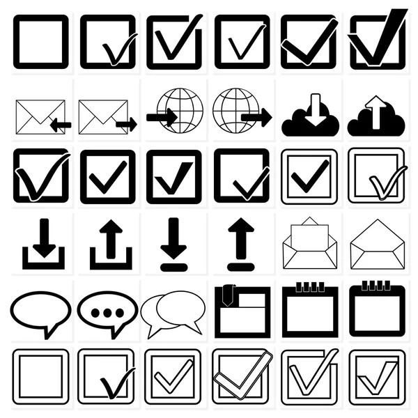 Vector black universal web icons set — Stock Vector