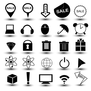 vektör siyah Evrensel web Icons set
