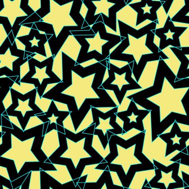 Yıldız ile kesintisiz geometrik desen. Vektör çizim.