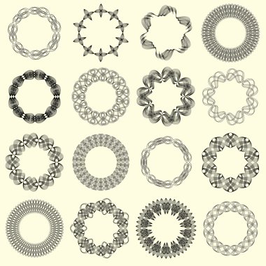 Guillochlu vektör öğeleri.