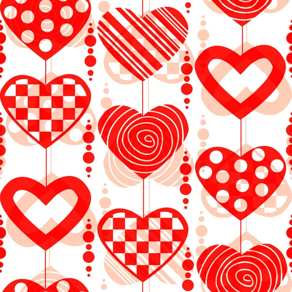 Valentine's seamless pattern with hearts — Stock Vector