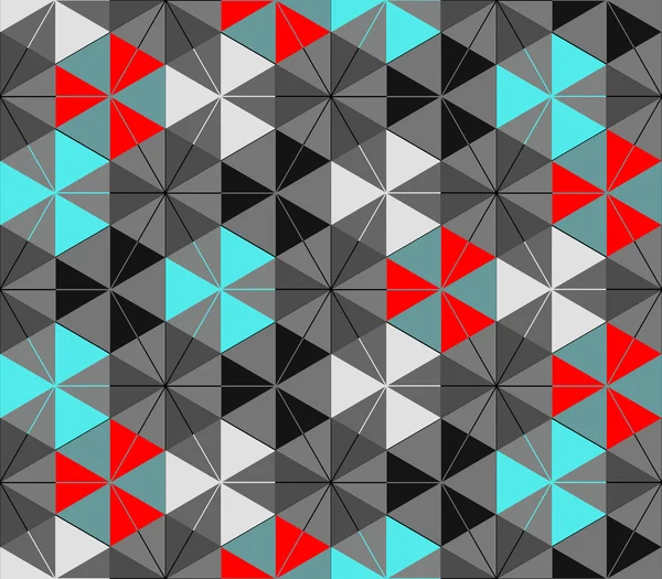 Vektorhintergrund aus sich wiederholenden geometrischen Sternen und Dreiecken. st — Stockvektor