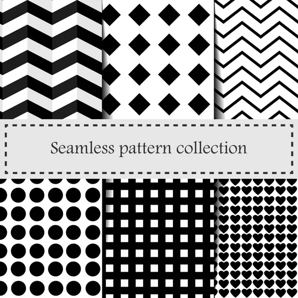 Set geometric vector pattern. Checkered seamless background — Stock Vector