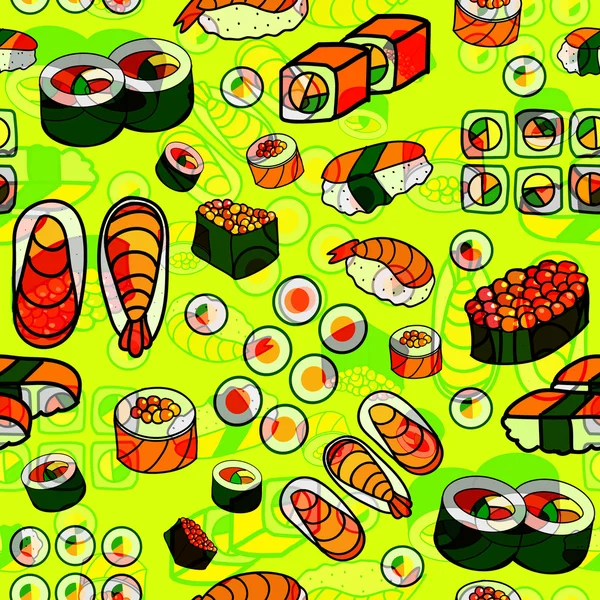 Bezszwowe japońskie jedzenie wzór — Wektor stockowy