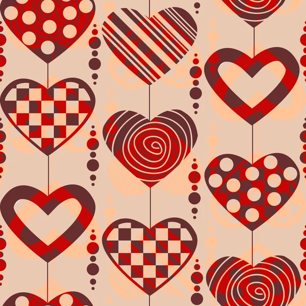 Patrón sin costuras de San Valentín con corazones — Archivo Imágenes Vectoriales