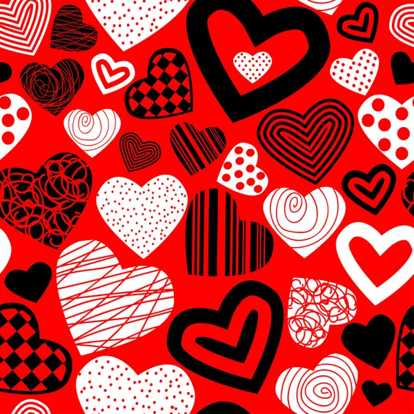 Valentine's seamless pattern with hearts — Stock Vector