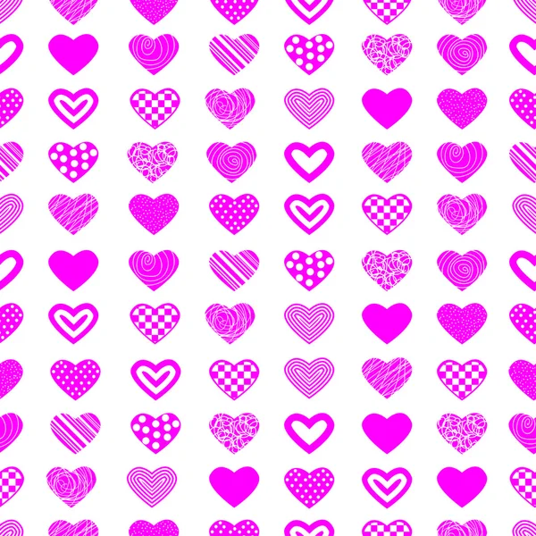 Patrón sin costuras de San Valentín con corazones — Archivo Imágenes Vectoriales