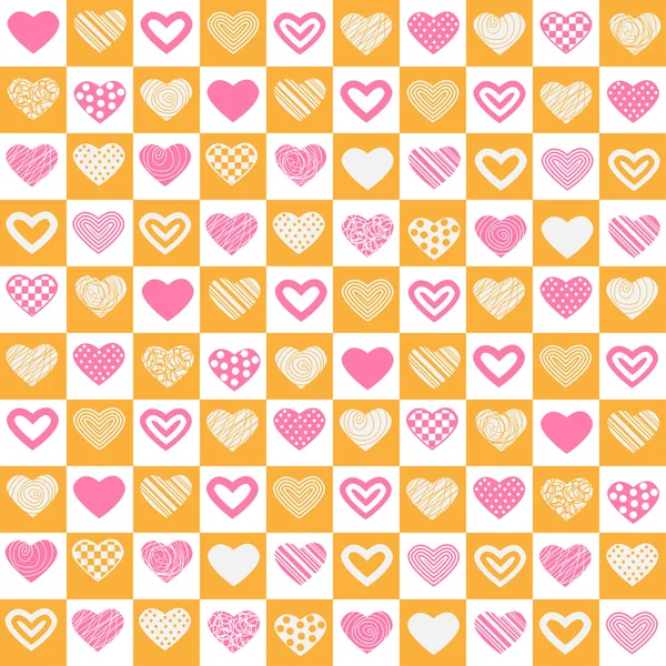 Valentijnsdag naadloze patroon met hart — Stockvector