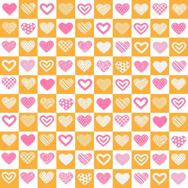 Modèle sans couture de la Saint-Valentin avec des coeurs — Image vectorielle