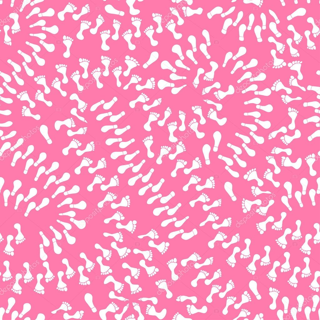 Seamless pattern with cute footprints