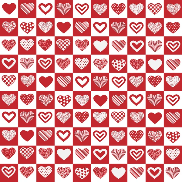 Patrón sin costuras de San Valentín con corazones — Archivo Imágenes Vectoriales