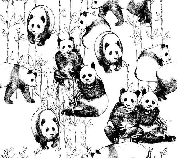 Padrão de panda —  Vetores de Stock