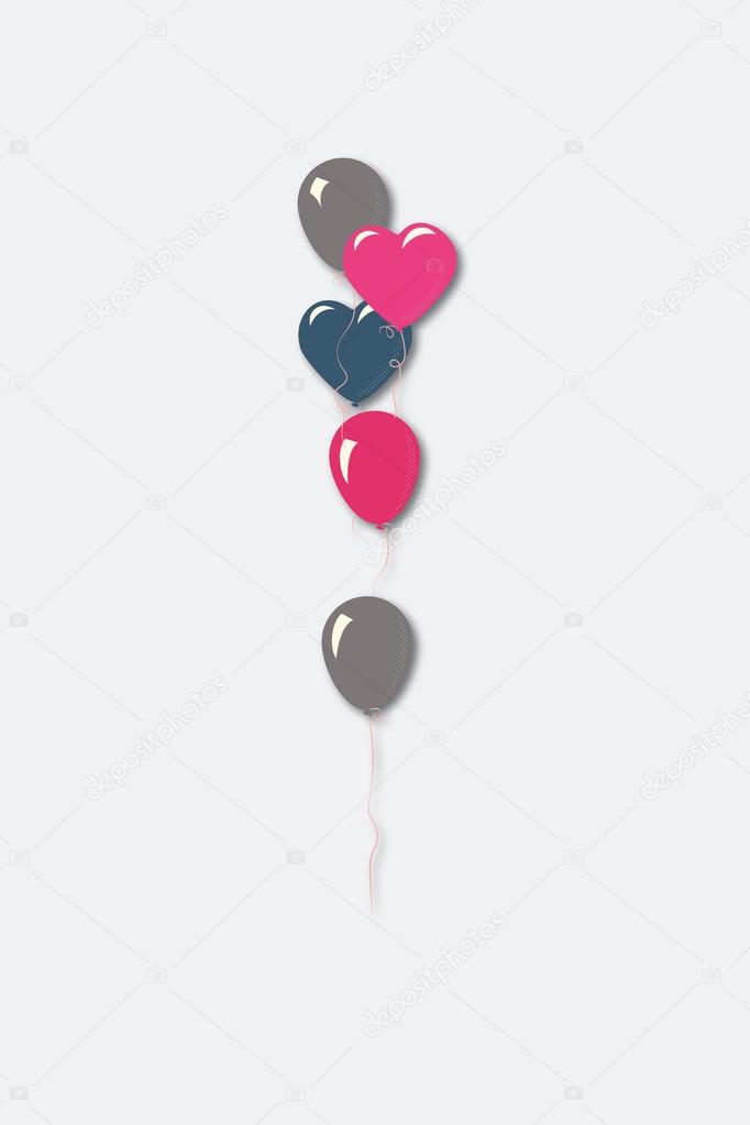 Flying colorful balloons