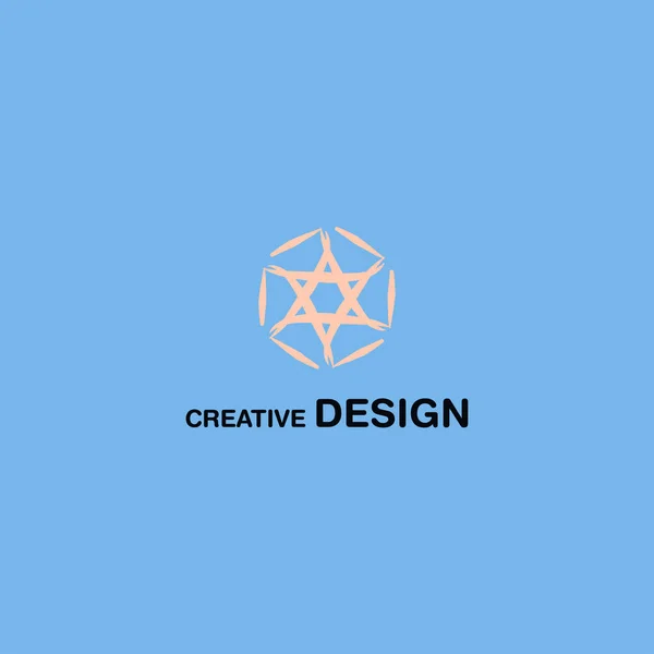 Creative Star David Logo Design Odizolowana Niebieskim Eps10 — Wektor stockowy