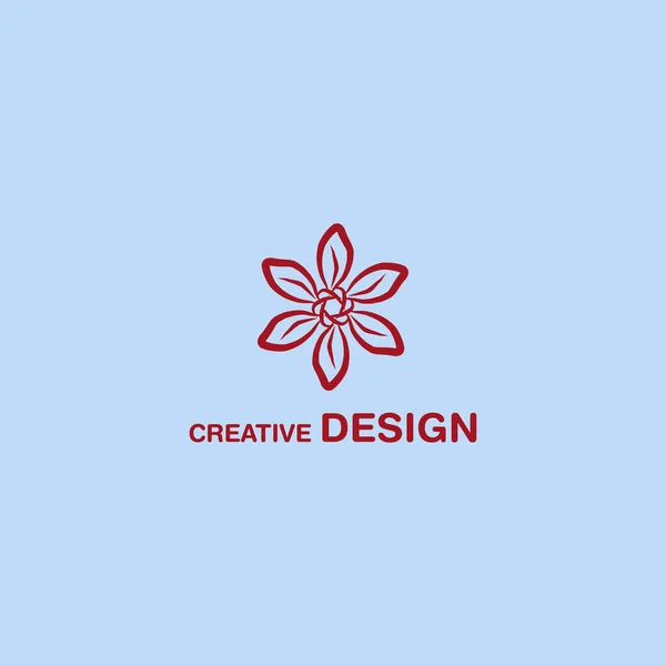 Logo Flor Roja Rubí Diseño Creativo Abstracto Vector Art Eps10 — Vector de stock