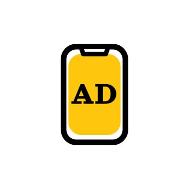 Mobil Reklam Simgesi Vektör İllüstrasyon Tasarımı eps10