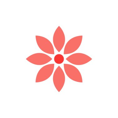 Kırmızı Çiçek Kavramsal Simge Vektör Tasarımı E10