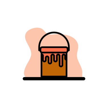 Boya Kovası Simgesi Kavramsal Vektör İllüstrasyon Tasarımı eps10