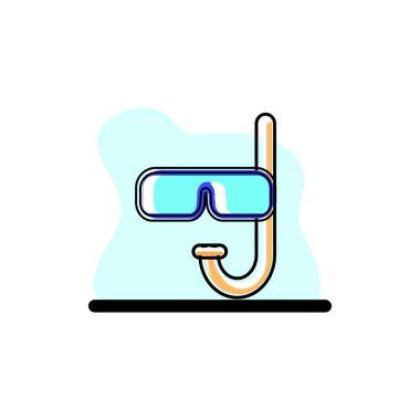 Dalış Maskesi Kavramsal Simge Vektör İllüstrasyon Tasarımı eps10