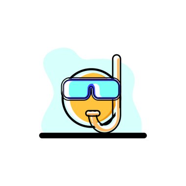 Dalış Maskesi Karakteri Kavramsal Vektör İllüstrasyon Tasarımı eps10