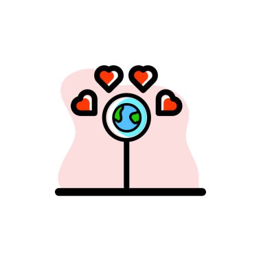 Dünya Büyüteci Kavramsal Simge Vektör İllüstrasyon Tasarımı Bölüm 10