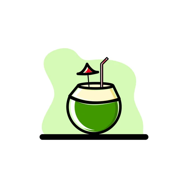 Coconut Juice Drink Vector Icon Illustration Concept Design Eps10 — Stock Vector