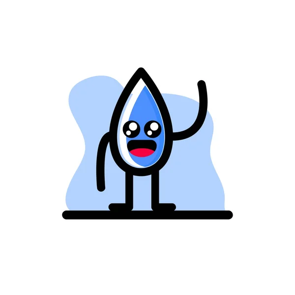 Cute Water Drop Character Vector Illustration Design Eps10 — Stockový vektor