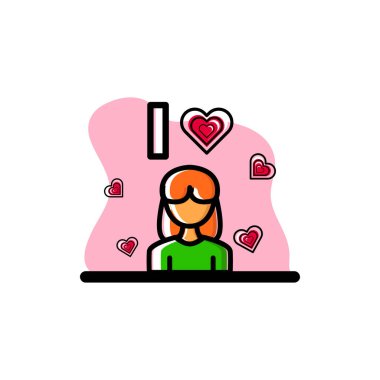 Annemi Seviyorum Kavramsal Vektör Simgesi Tasarım İllüstrasyonu Her amaç için harika