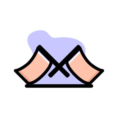 İki Bayrak Kavramsal Simge Vektör Tasarımı İllüstrasyon Bölüm 10