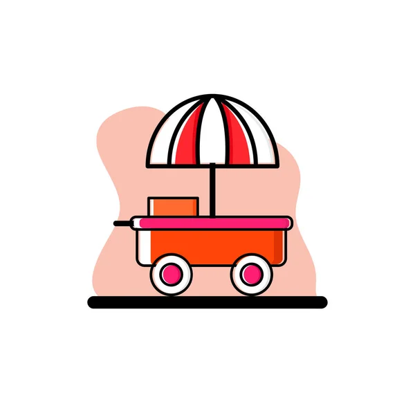 Umbrefood Cart Continual Vector Icon Design — стоковый вектор