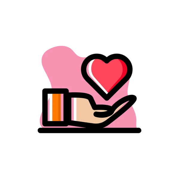 Love Hand Kavramsal Vektör Simgesi İllüstrasyon Tasarımı Bölüm 10