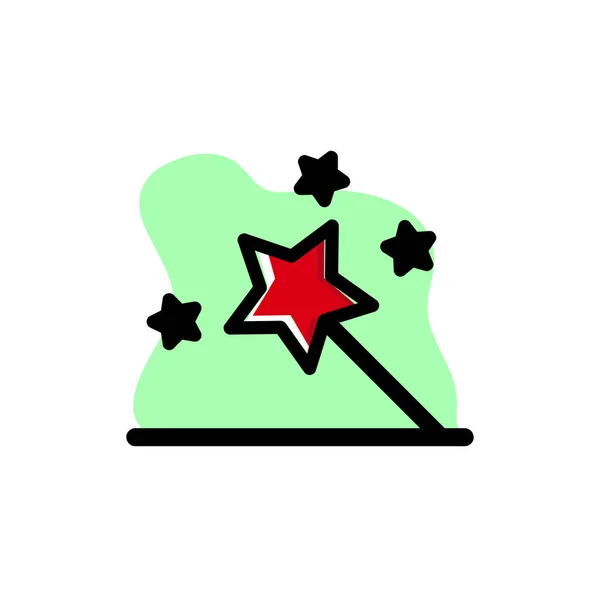 Star Magic Wand Conceptual Icon Illustration Design Icon Symbol Vector — 스톡 벡터