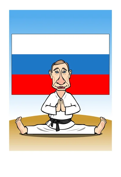 Putin Vladimir. Senta-se num fio. EPS — Vetor de Stock