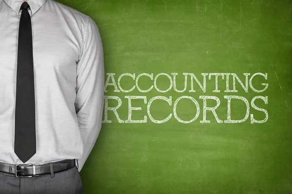 Accounting records text on blackboard — Stock Photo, Image